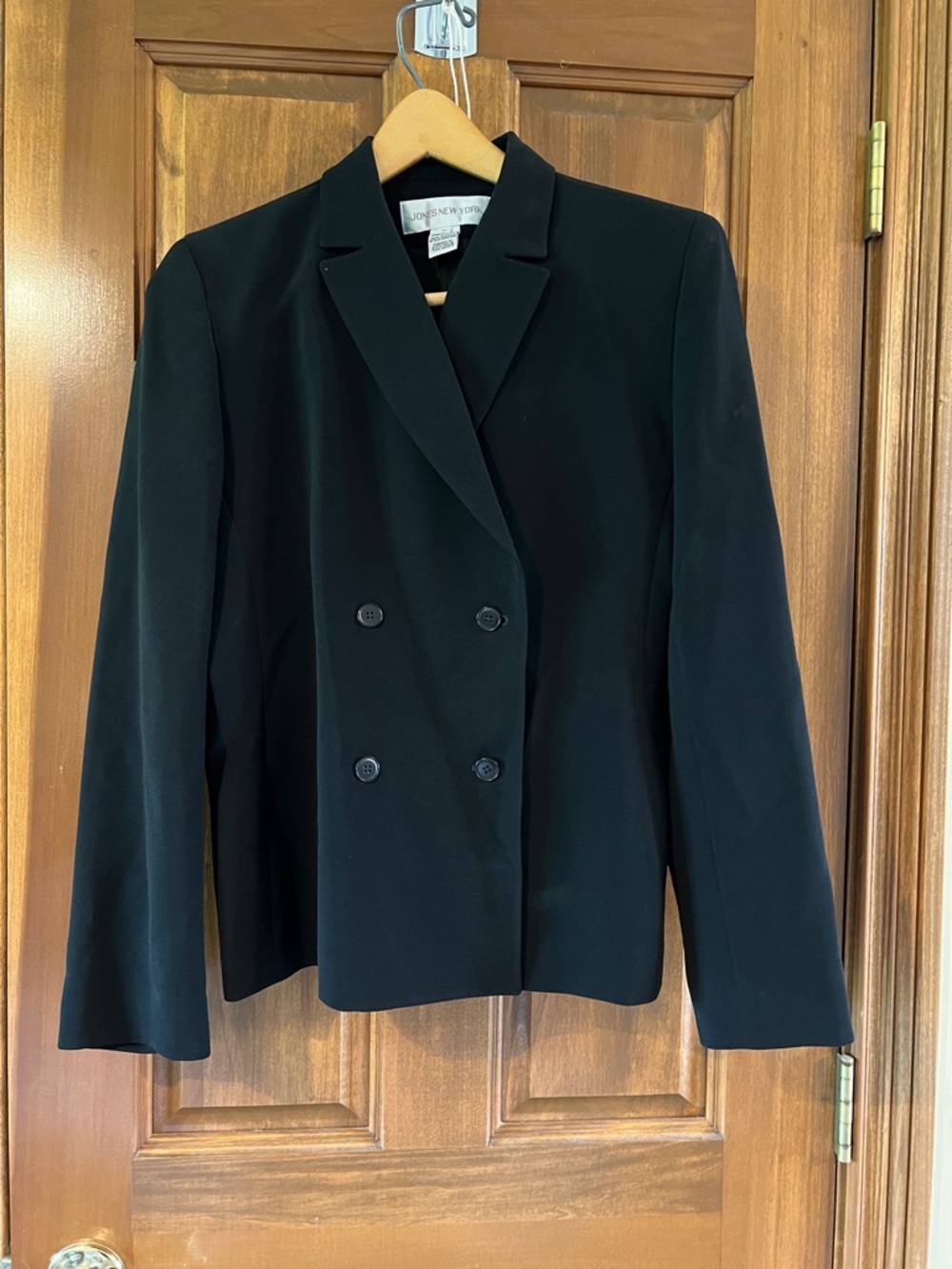 Jones New York Black Double-Breasted Suit Jacket